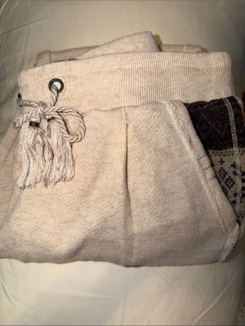 Anthropologie Lilka Ankle Pants, Boho, Pockets, Lightweight Knit, Geometric Trim
